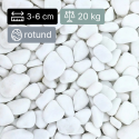 PIATRĂ DECORATIVĂ MARMURĂ ALBĂ THASSOS 3-6 CM - 20 KG/SAC